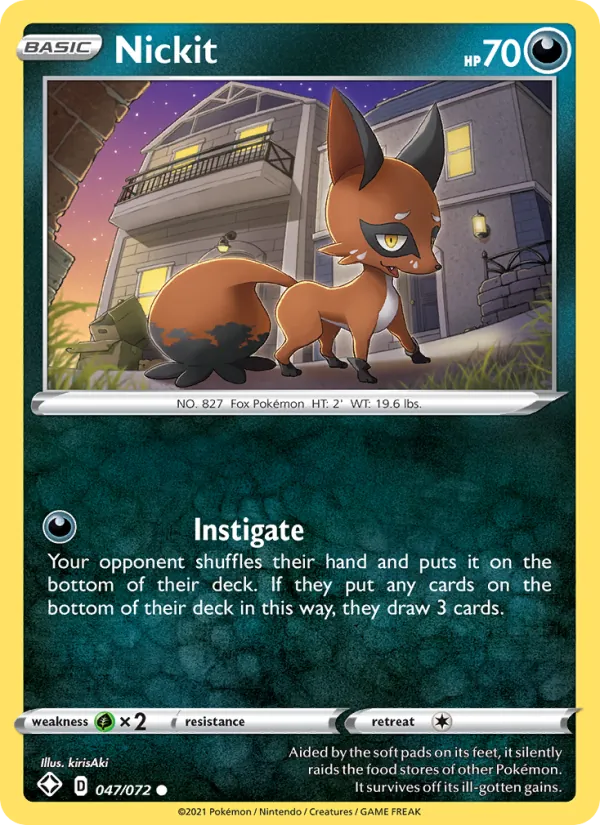 Nickit 47/72  - Reverse Holofoil Shining Fates - Common