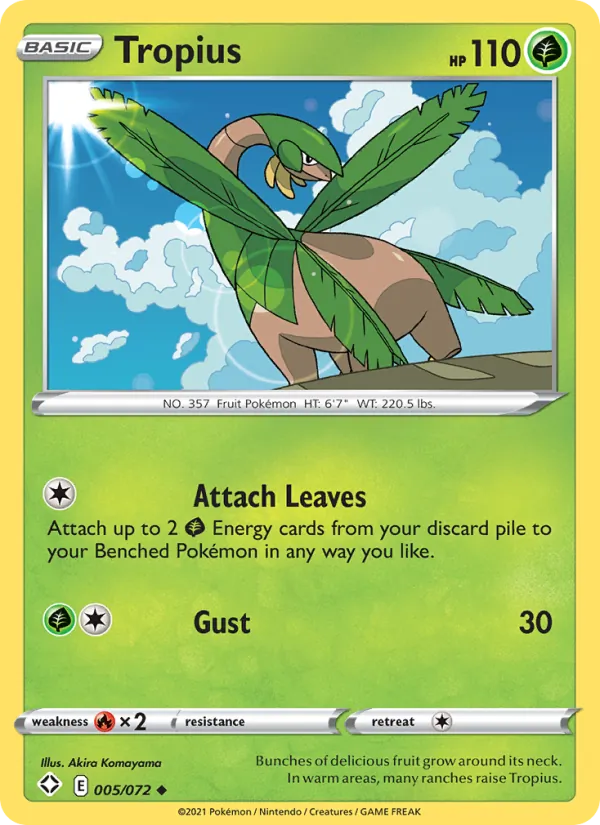 Tropius 5/72  - Reverse Holofoil Shining Fates - Uncommon