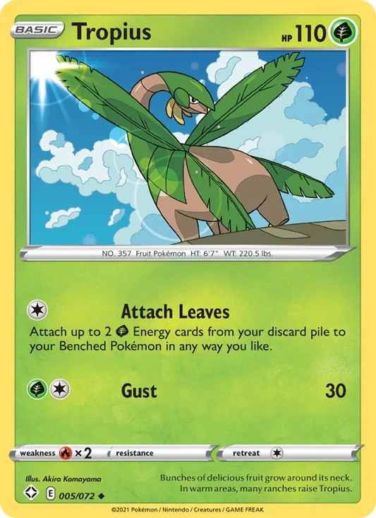 Tropius 5/72  - Reverse Holofoil Shining Fates - Uncommon
