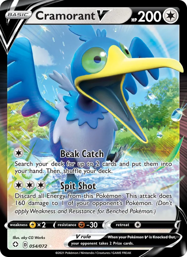 Cramorant V 54/72  - Holofoil Shining Fates - Holo Rare V