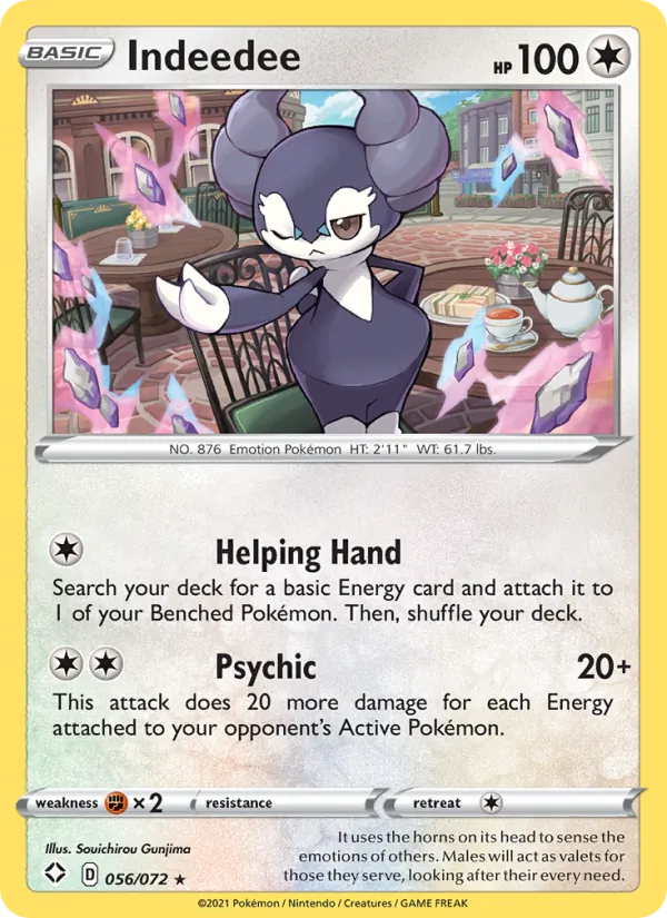Indeedee 56/72  - Reverse Holofoil Shining Fates - Holo Rare
