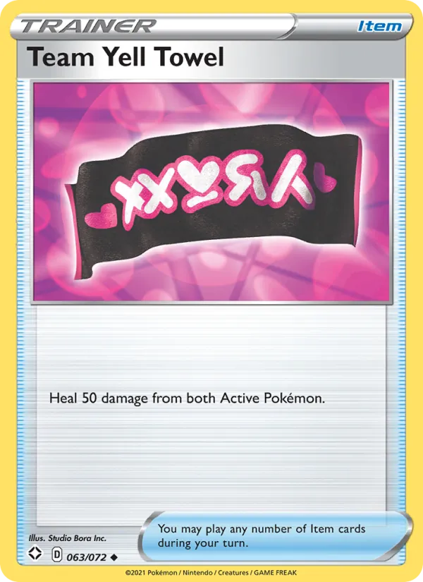 Team Yell Towel 63/72  - Reverse Holofoil Shining Fates - Uncommon