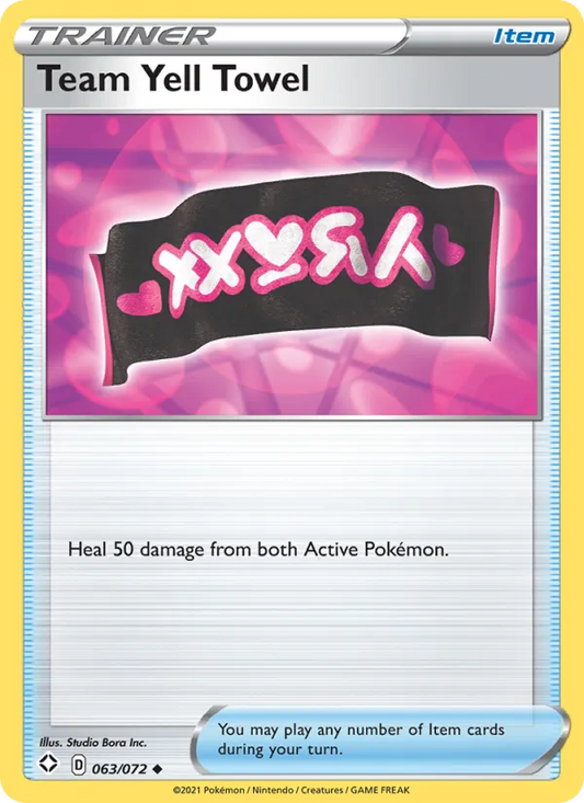 Team Yell Towel 63/72  - Reverse Holofoil Shining Fates - Uncommon