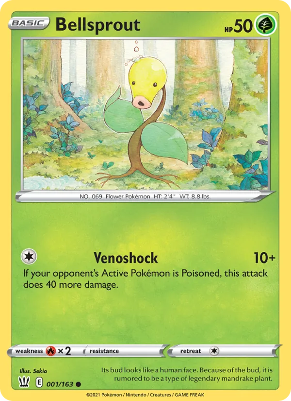 Bellsprout 1/163  - Reverse Holofoil SWSH05 Battle Styles - Common