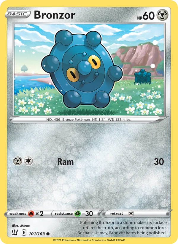 Bronzor 101/163  - Reverse Holofoil SWSH05 Battle Styles - Common
