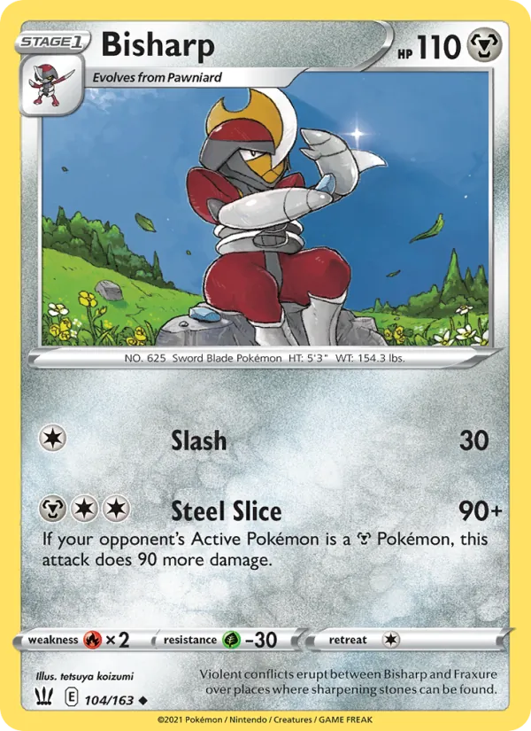 Bisharp 104/163  - Reverse Holofoil SWSH05 Battle Styles - Uncommon