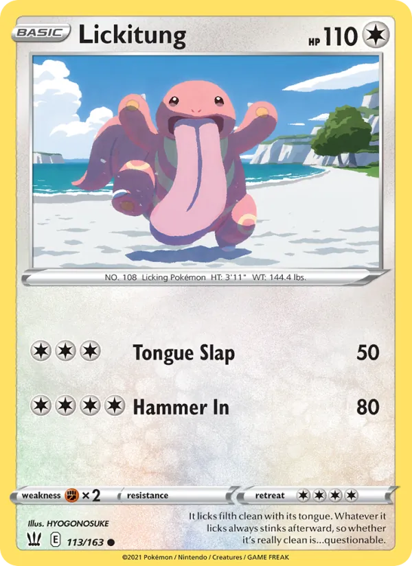 Lickitung 113/163  - Reverse Holofoil SWSH05 Battle Styles - Common