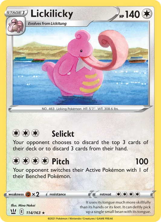 Lickilicky 114/163  - Reverse Holofoil SWSH05 Battle Styles - Rare