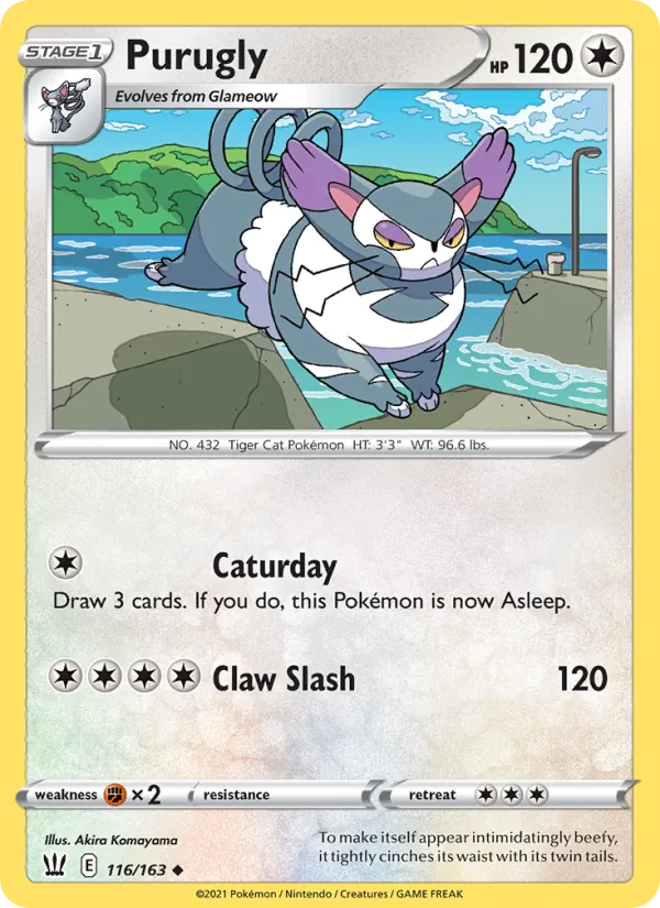 Purugly 116/163  - Reverse Holofoil SWSH05 Battle Styles - Uncommon