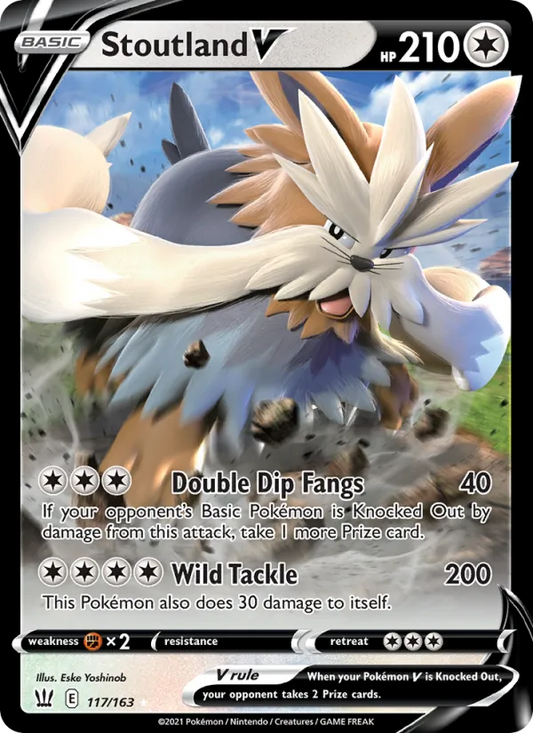 Stoutland V 117/163  - Holofoil SWSH05 Battle Styles - Holo Rare V