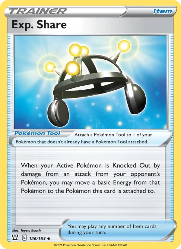 Exp. Share 126/163  - Reverse Holofoil SWSH05 Battle Styles - Uncommon