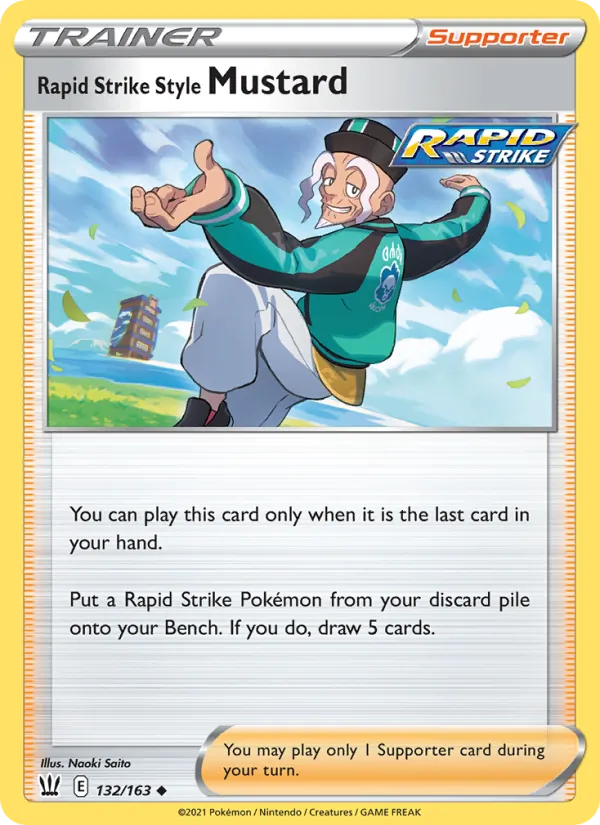 Rapid Strike Style Mustard 132/163  - Reverse Holofoil SWSH05 Battle Styles - Uncommon