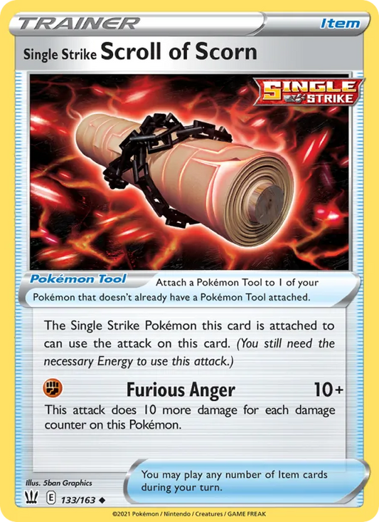 Single Strike Scroll of Scorn 133/163  - Reverse Holofoil SWSH05 Battle Styles - Uncommon
