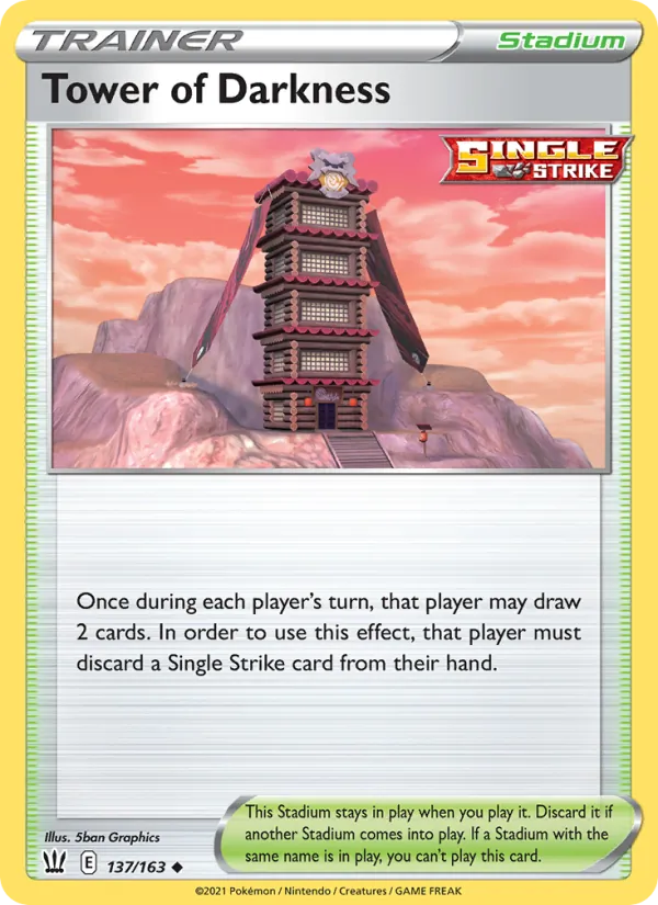 Tower of Darkness 137/163  - Reverse Holofoil SWSH05 Battle Styles - Uncommon
