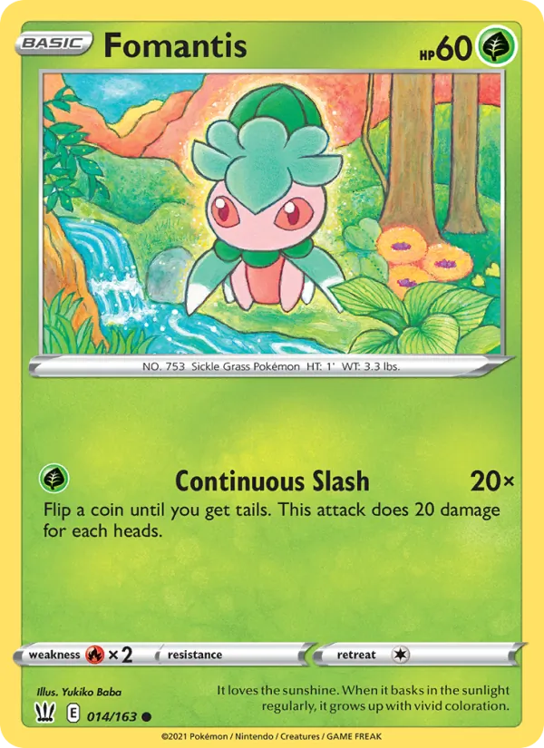 Fomantis 14/163  - Reverse Holofoil SWSH05 Battle Styles - Common