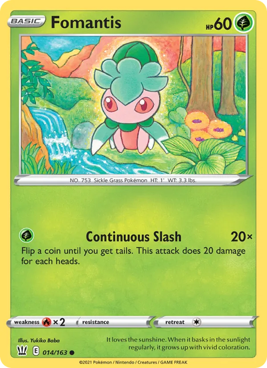 Fomantis 14/163  - Reverse Holofoil SWSH05 Battle Styles - Common