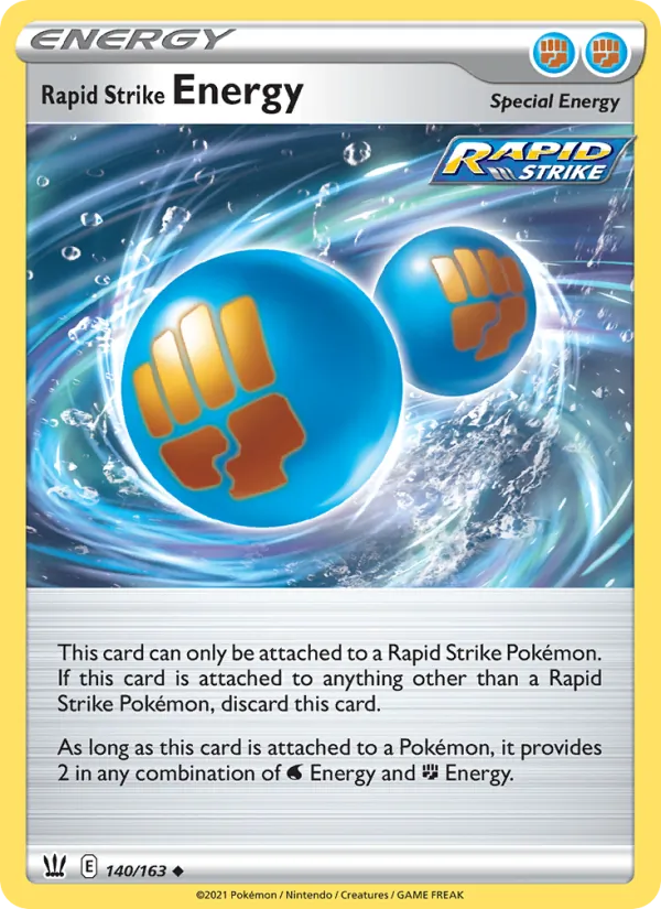 Rapid Strike Energy 140/163  - Reverse Holofoil SWSH05 Battle Styles - Uncommon