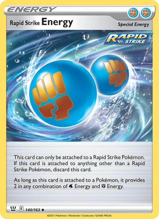 Rapid Strike Energy 140/163  - Reverse Holofoil SWSH05 Battle Styles - Uncommon
