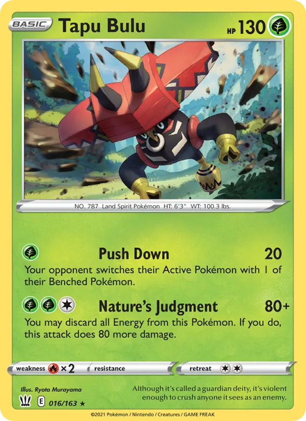 Tapu Bulu 16/163  - Holofoil SWSH05 Battle Styles - Holo Rare