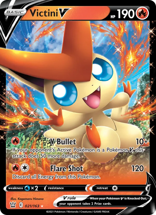 Victini V 21/163  - Holofoil SWSH05 Battle Styles - Holo Rare V