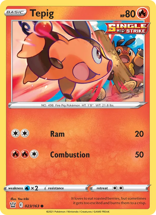 Tepig 23/163  - Reverse Holofoil SWSH05 Battle Styles - Common