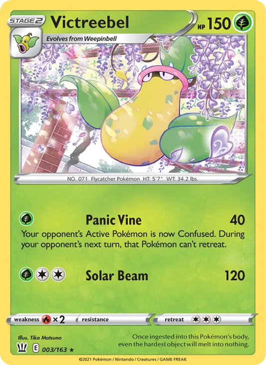 Victreebel 3/163  - Reverse Holofoil SWSH05 Battle Styles - Rare