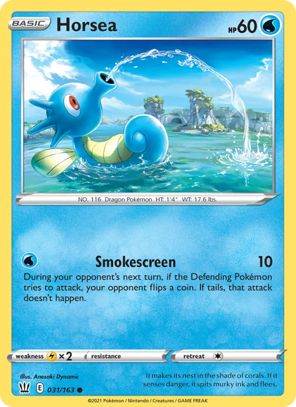 Horsea 31/163  - Reverse Holofoil SWSH05 Battle Styles - Common