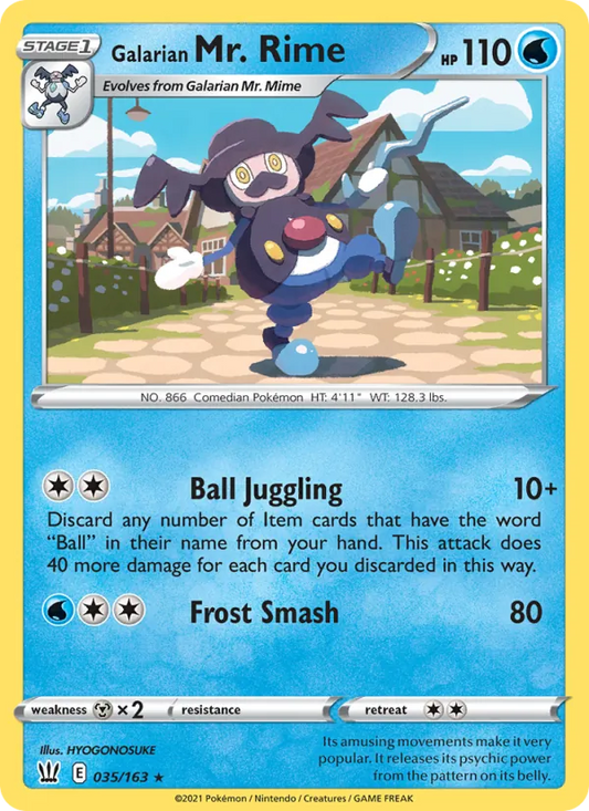 Galarian Mr. Rime 35/163  - Reverse Holofoil SWSH05 Battle Styles - Rare