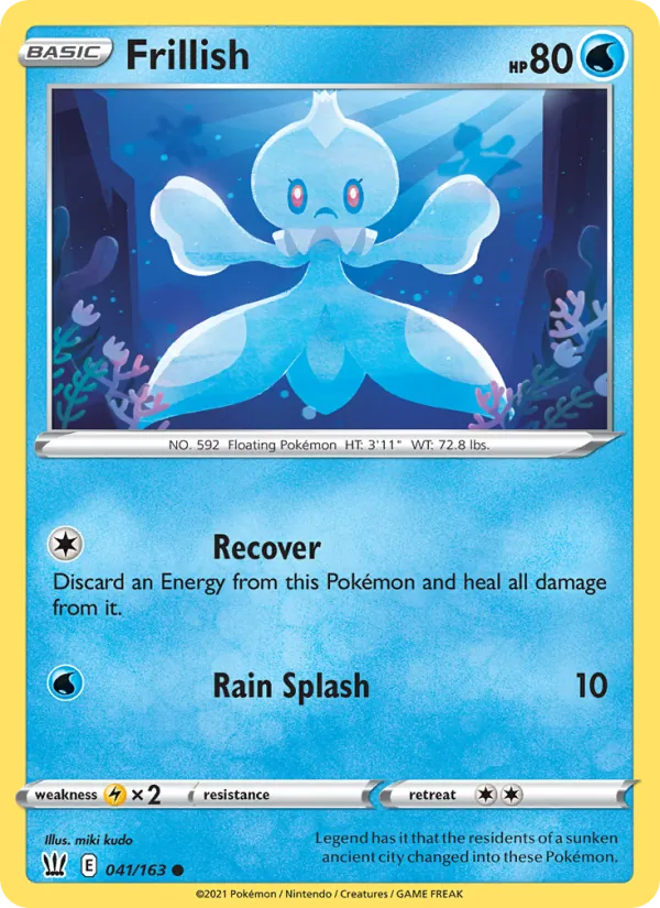 Frillish 41/163  - Reverse Holofoil SWSH05 Battle Styles - Common