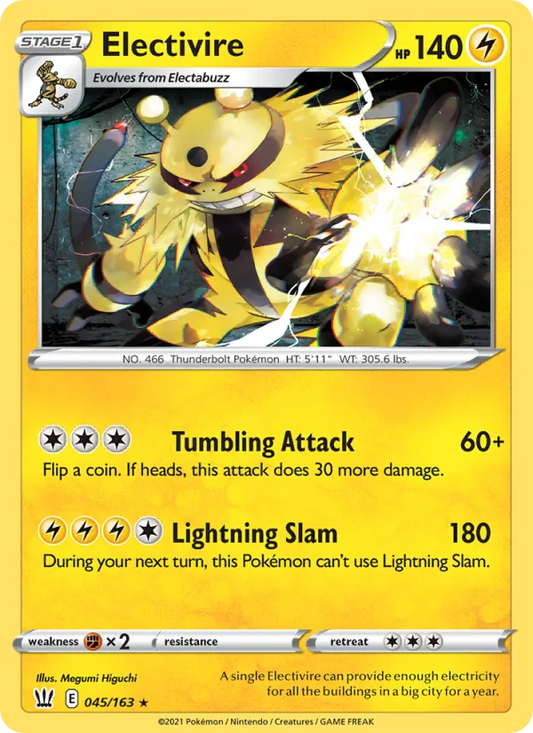 Electivire 45/163  - Reverse Holofoil SWSH05 Battle Styles - Rare