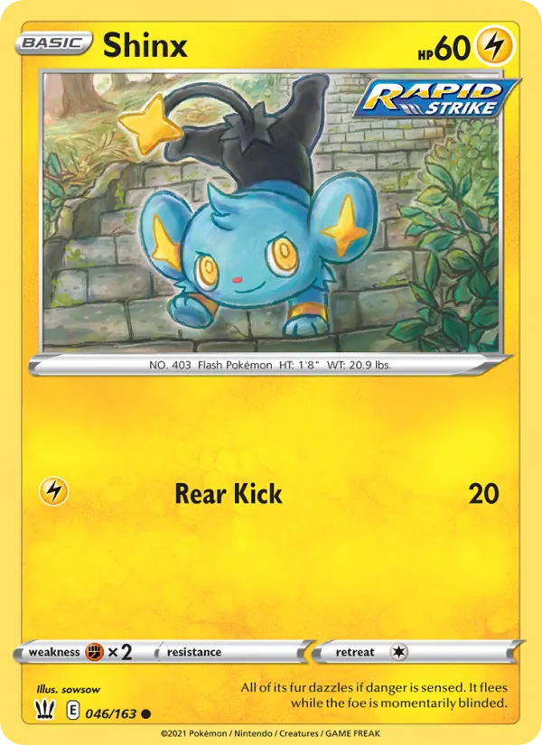 Shinx 46/163  - Reverse Holofoil SWSH05 Battle Styles - Common