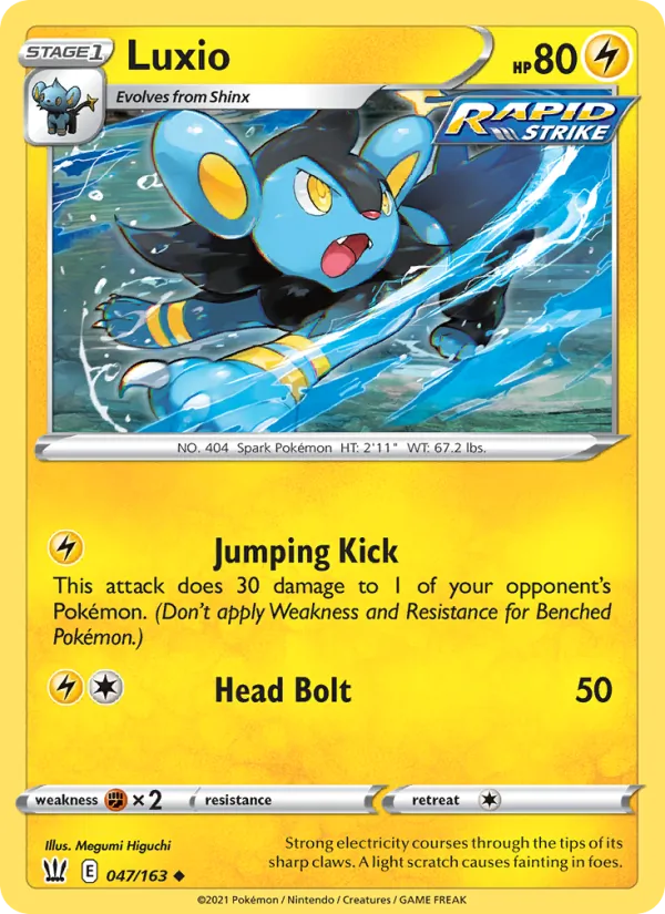 Luxio 47/163  - Reverse Holofoil SWSH05 Battle Styles - Uncommon