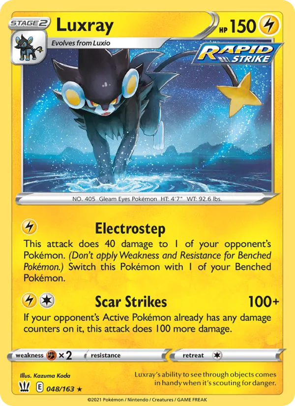 Luxray 48/163  - Holofoil SWSH05 Battle Styles - Holo Rare