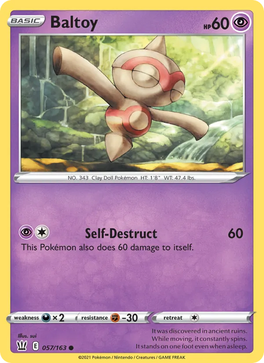 Baltoy 57/163  - Reverse Holofoil SWSH05 Battle Styles - Common