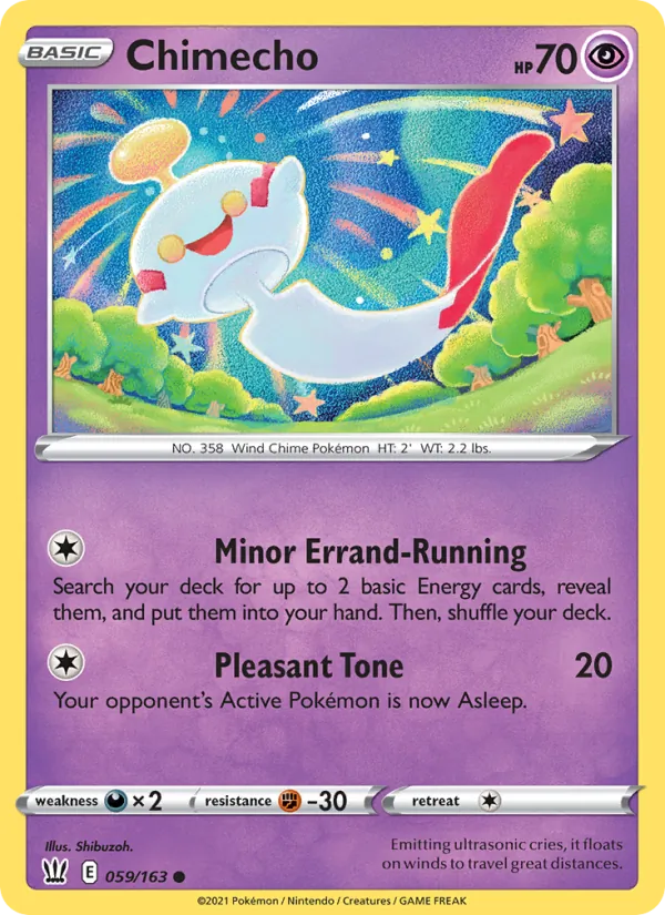Chimecho 59/163  - Reverse Holofoil SWSH05 Battle Styles - Common