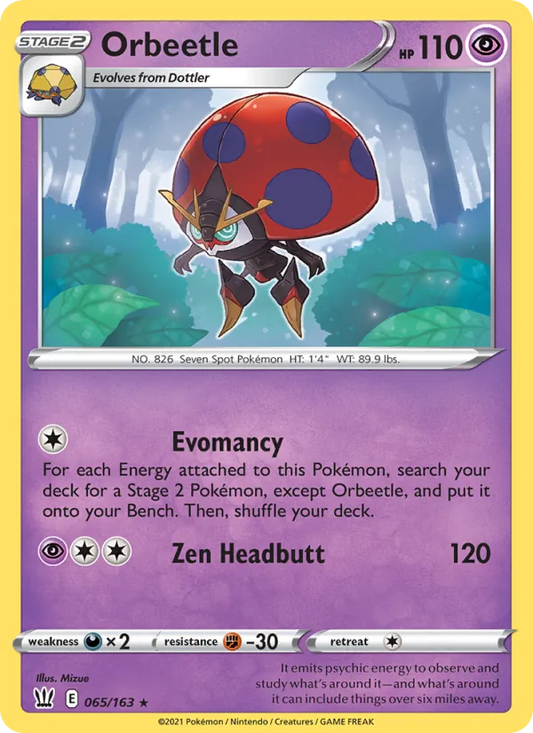 Orbeetle 65/163  - Holofoil SWSH05 Battle Styles - Holo Rare