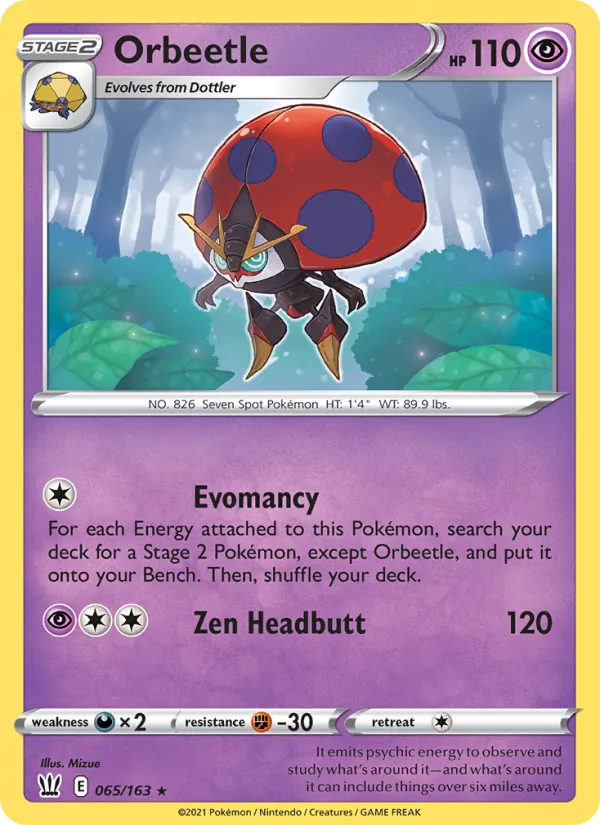 Orbeetle 65/163  - Reverse Holofoil SWSH05 Battle Styles - Holo Rare