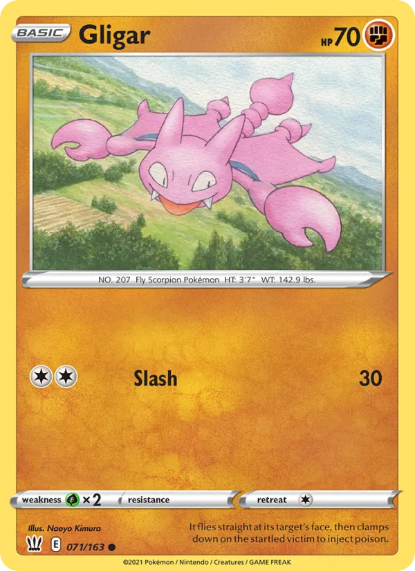 Gligar 71/163  - Reverse Holofoil SWSH05 Battle Styles - Common