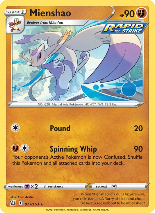 Mienshao 77/163  - Reverse Holofoil SWSH05 Battle Styles - Rare