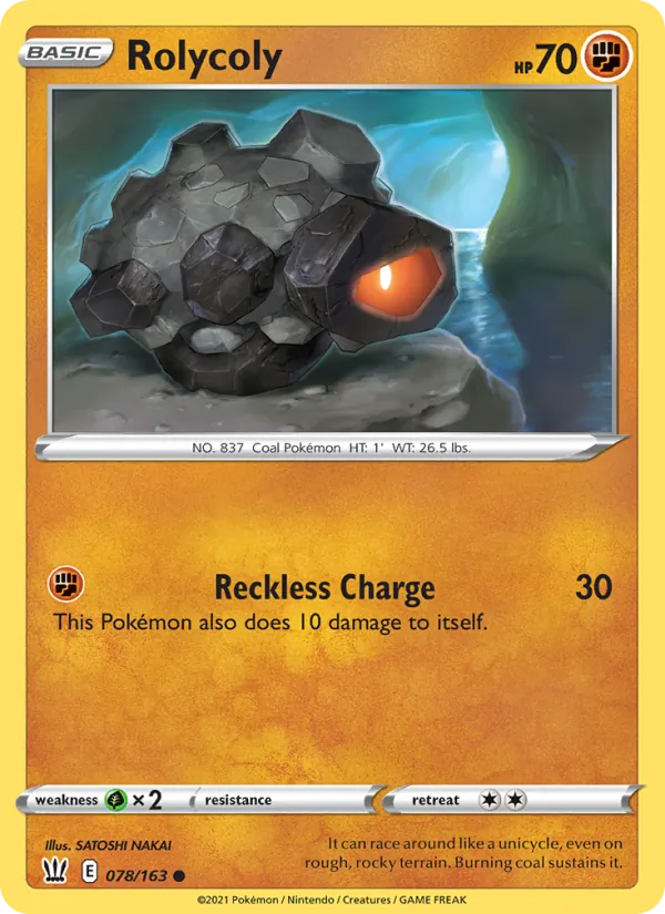 Rolycoly 78/163  - Reverse Holofoil SWSH05 Battle Styles - Common