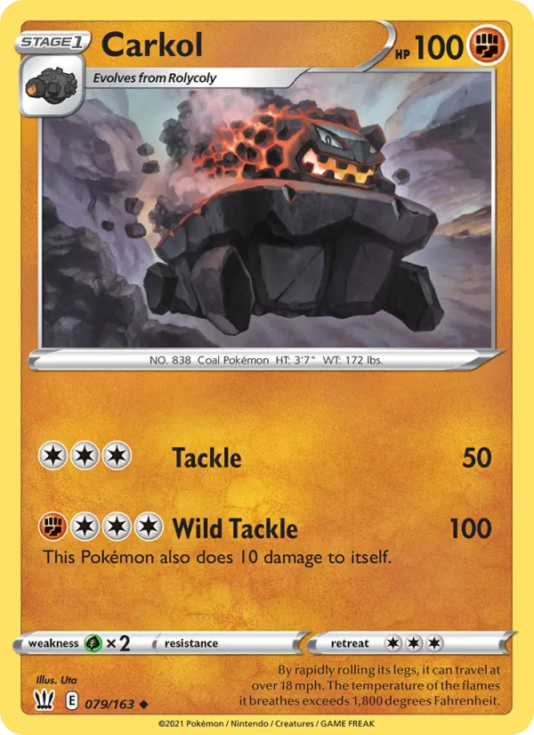 Carkol 79/163  - Reverse Holofoil SWSH05 Battle Styles - Uncommon