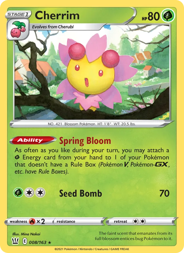 Cherrim 8/163  - Holofoil SWSH05 Battle Styles - Holo Rare