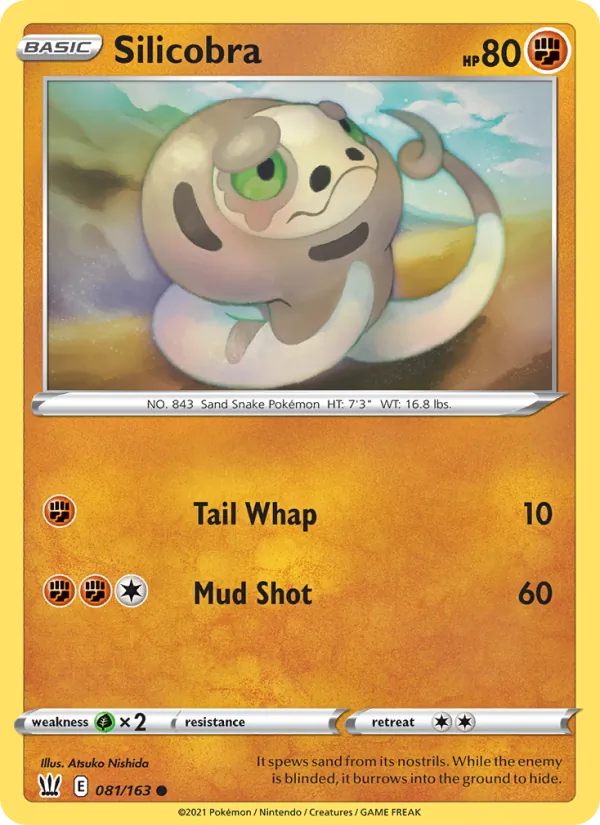 Silicobra 81/163  - Reverse Holofoil SWSH05 Battle Styles - Common