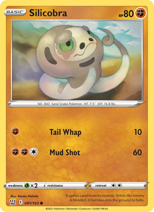 Silicobra 81/163  - Reverse Holofoil SWSH05 Battle Styles - Common