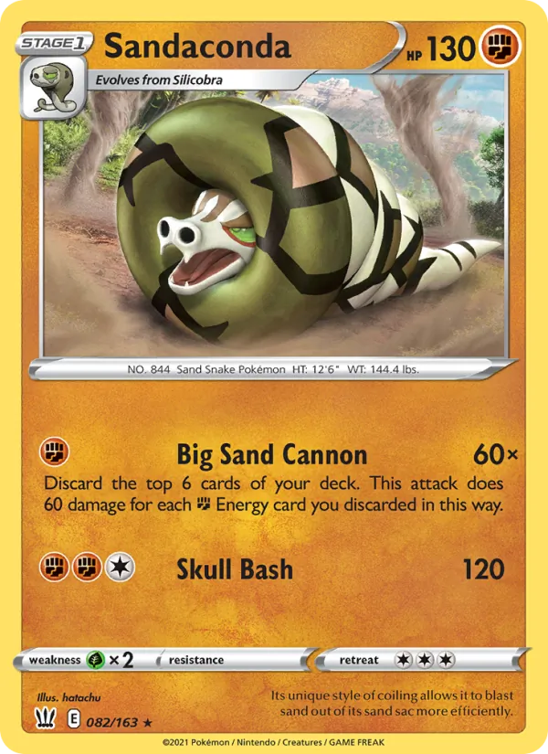 Sandaconda 82/163  - Holofoil SWSH05 Battle Styles - Holo Rare