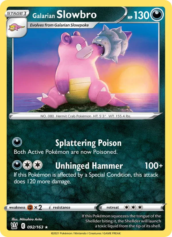 Galarian Slowbro 92/163  - Reverse Holofoil SWSH05 Battle Styles - Rare
