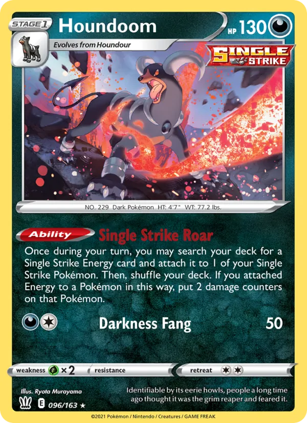 Houndoom 96/163  - Reverse Holofoil SWSH05 Battle Styles - Holo Rare