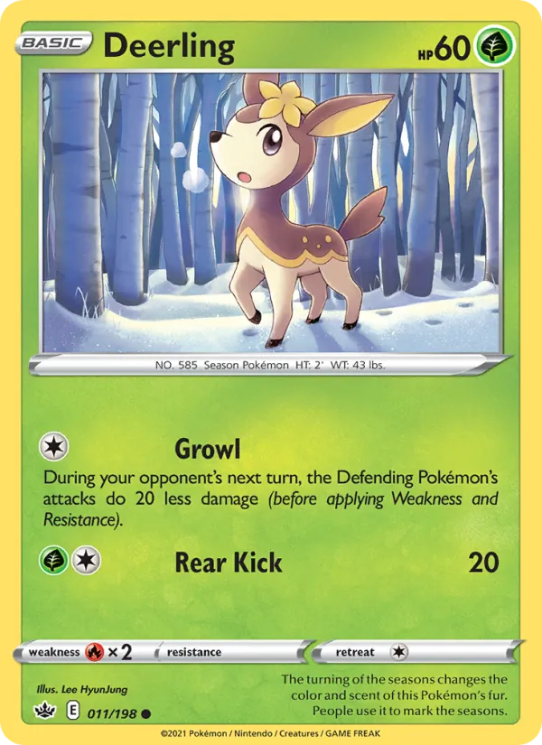 Deerling 11/198  - Reverse Holofoil SWSH06 Chilling Reign - Common