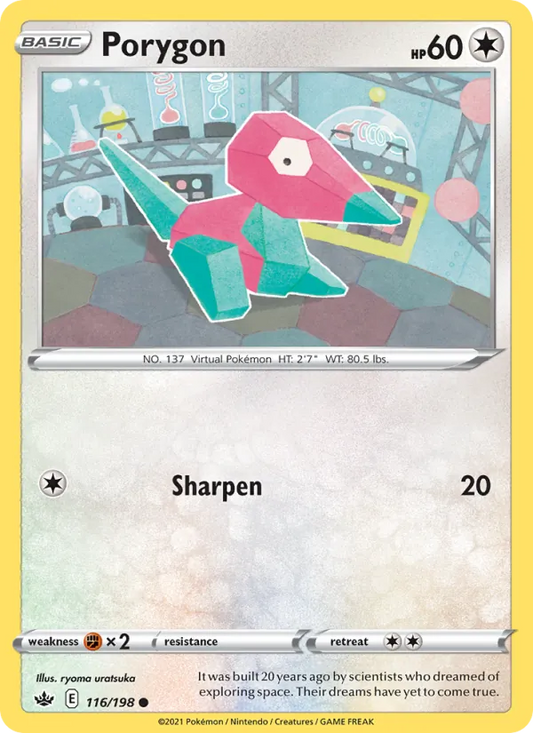 Porygon 116/198  - Reverse Holofoil SWSH06 Chilling Reign - Common