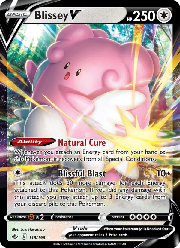 Blissey V 119/198  - Holofoil SWSH06 Chilling Reign - Holo Rare V